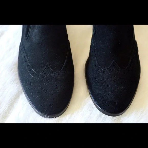 Pure Navy Black Leather Oxfords - Picture 3 of 7